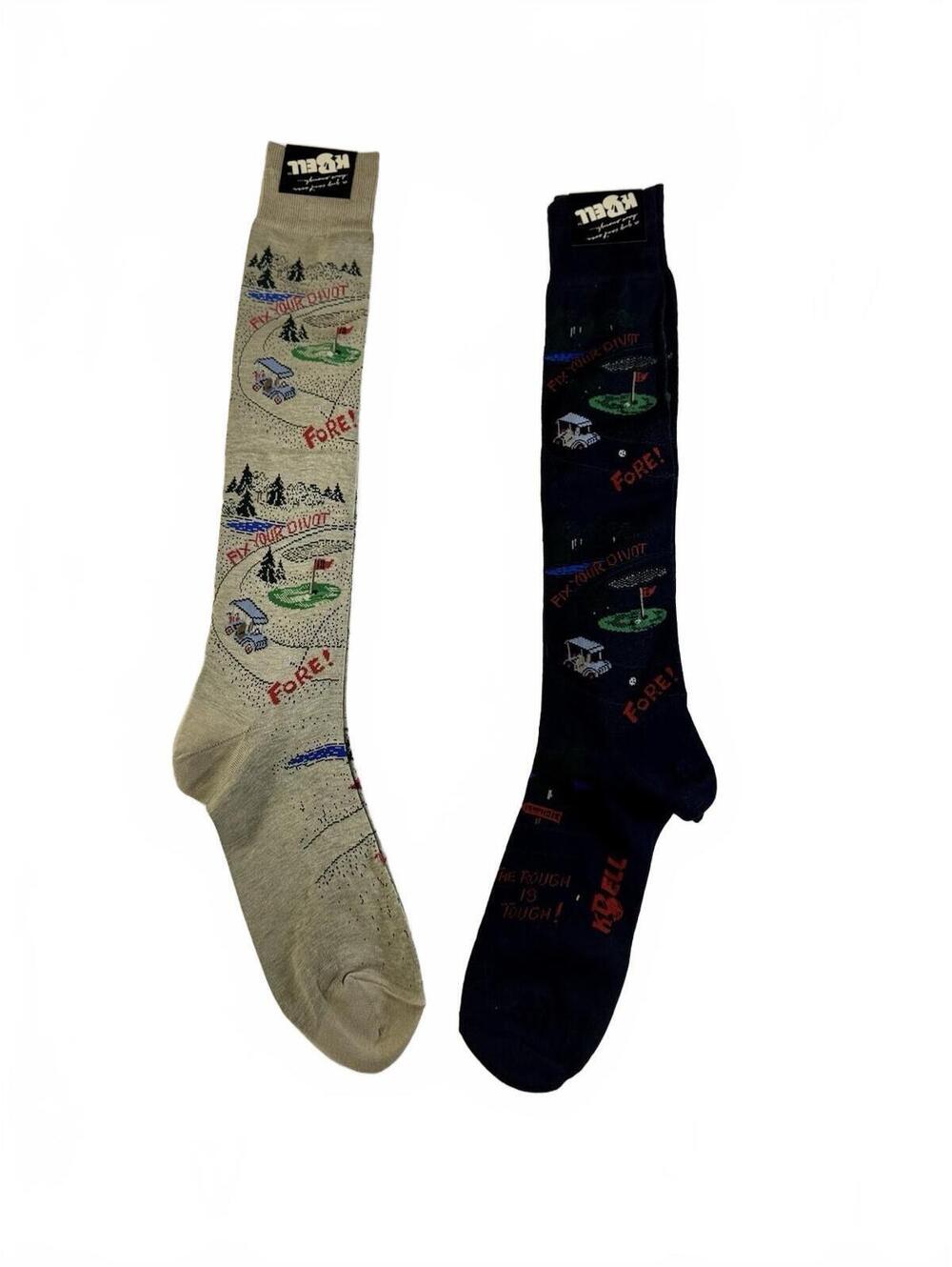 K.Bell Golf Socks NWT Lot Of 2 Men’s  Graffiti Size 10-13